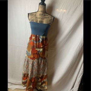 Blue asphalt boho convertible maxi